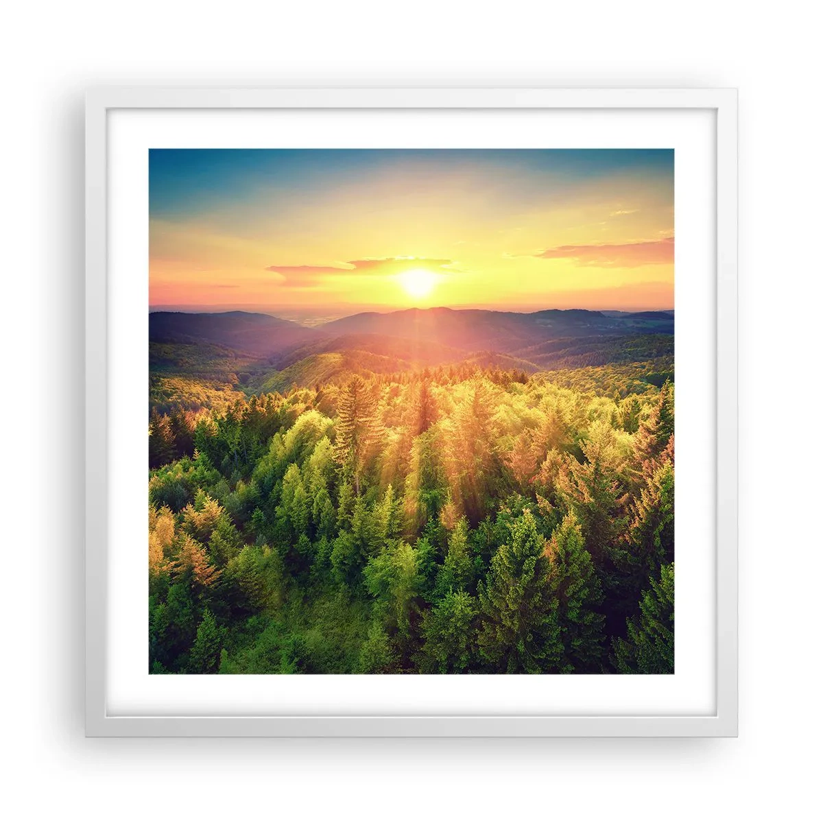 Poster in een witte lijst - Hoekpunten en topjes - 50x50 cm