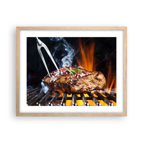 Een poster in een licht eiken lijst - Sappig en geurig - 50x40 cm