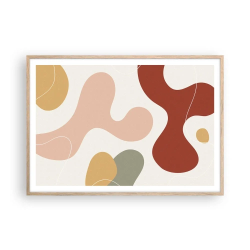 Een poster in een licht eiken lijst - Kronkels of krullen? - 100x70 cm