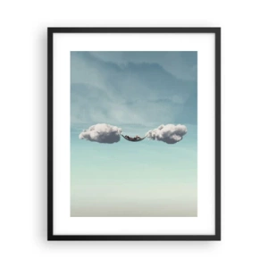 Poster in een zwarte lijst - Het geluk van het moment - 40x50 cm