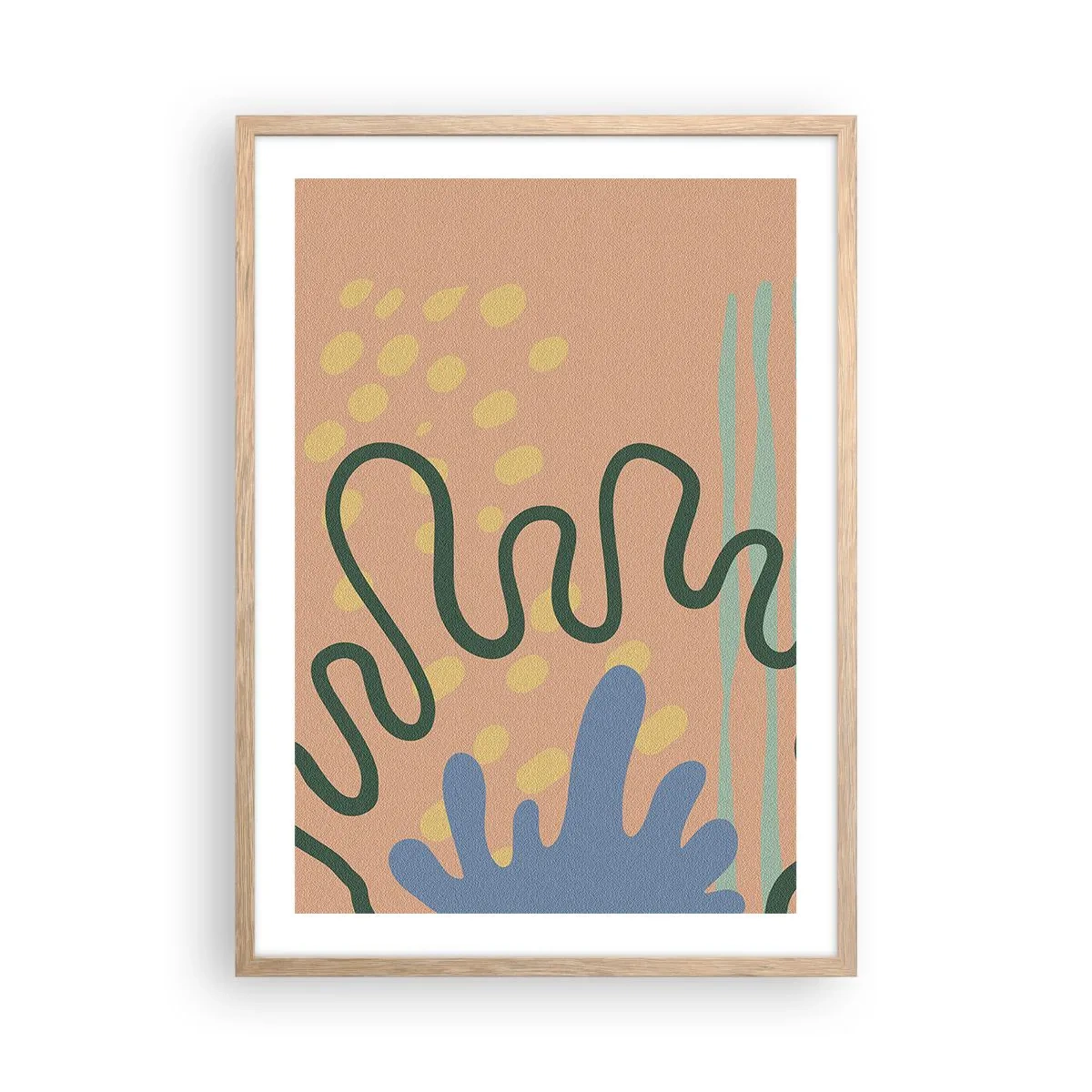 Een poster in een licht eiken lijst - Abstractie: verscheidenheid van de natuur - 50x70 cm