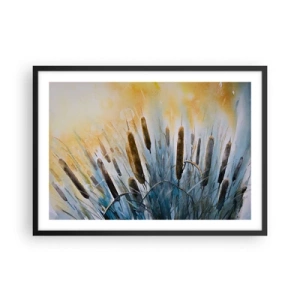 Poster in een zwarte lijst - De kou van het water, de hitte van de zon - 70x50 cm