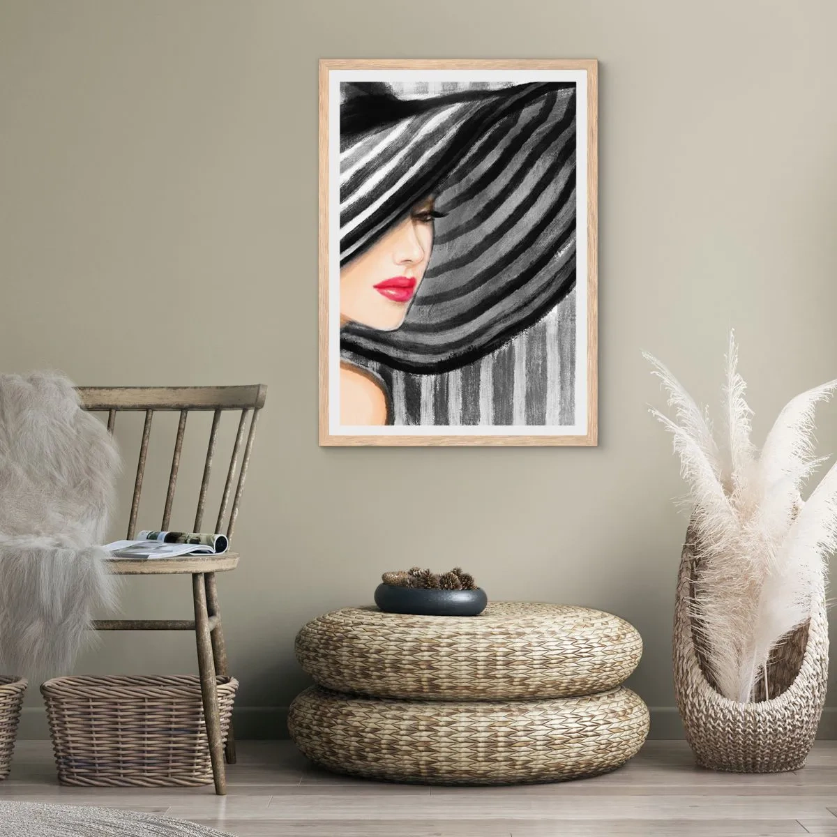 Een poster in een licht eiken lijst - Waar moet je zoeken? - 61x91 cm