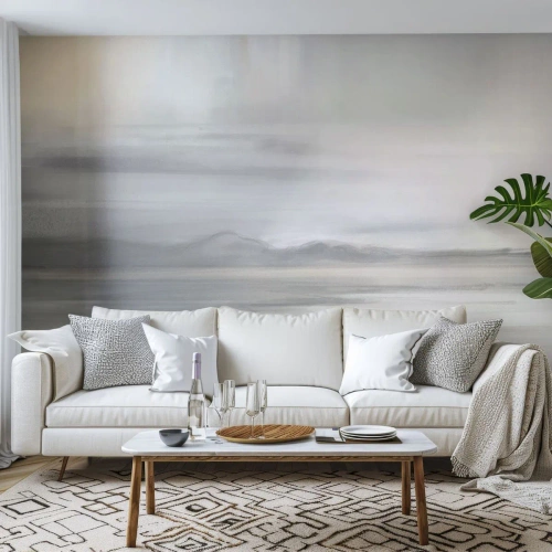 Fotobehang Premium Canvas - Afstand in reflectie - Helder, Deel, Abstractie - 400x280 cm