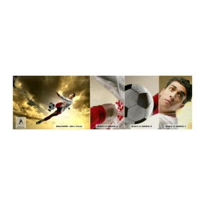 Fotobehang Monster Premium Canvas - Voetbal hemel - Sport, Voetballer, Voetbal - 100x30 cm