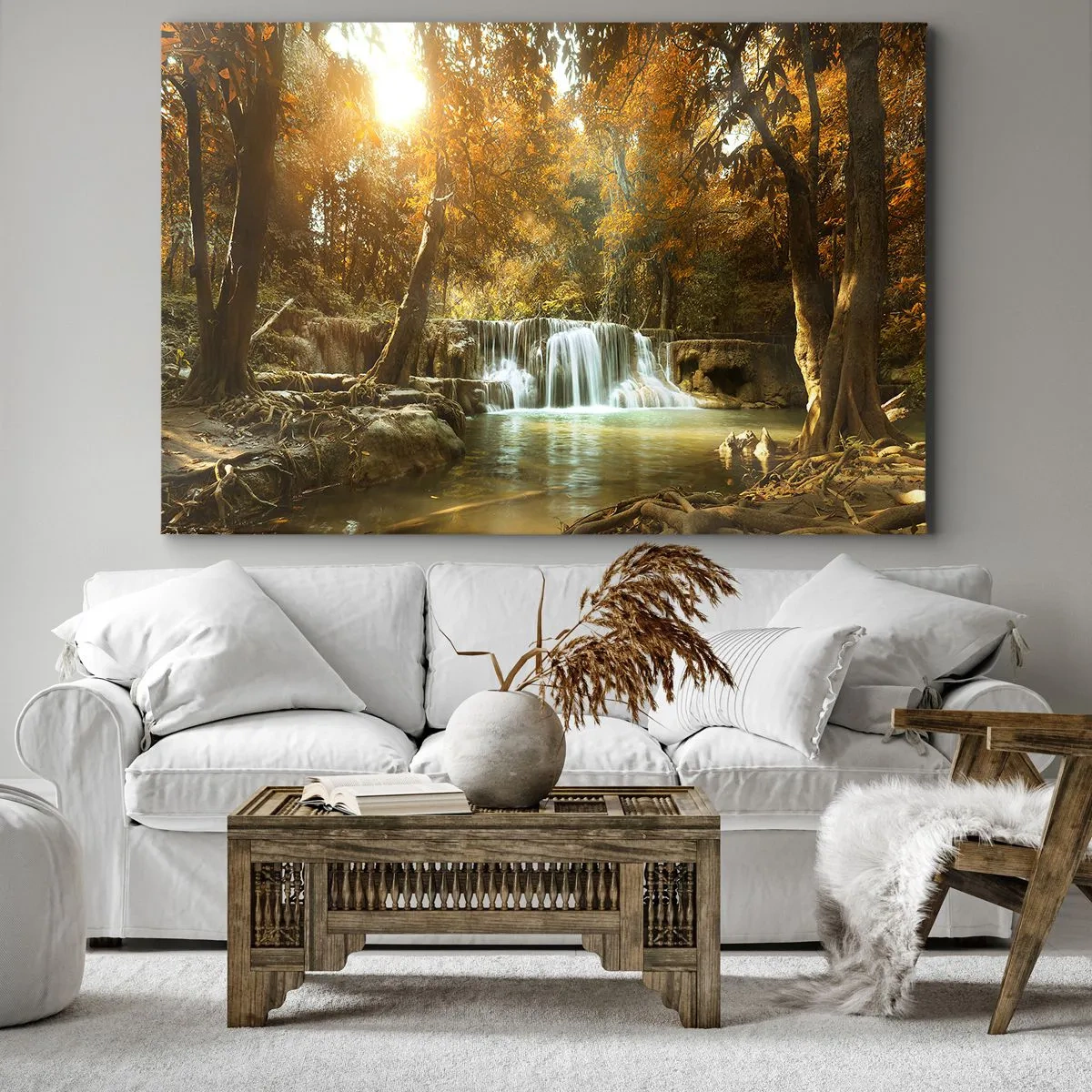 Schilderen op canvas - Park cascade - 120x80 cm