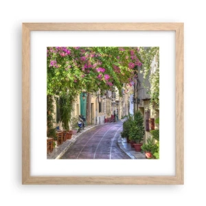 Een poster in een licht eiken lijst - Bloeiende steeg - 30x30 cm