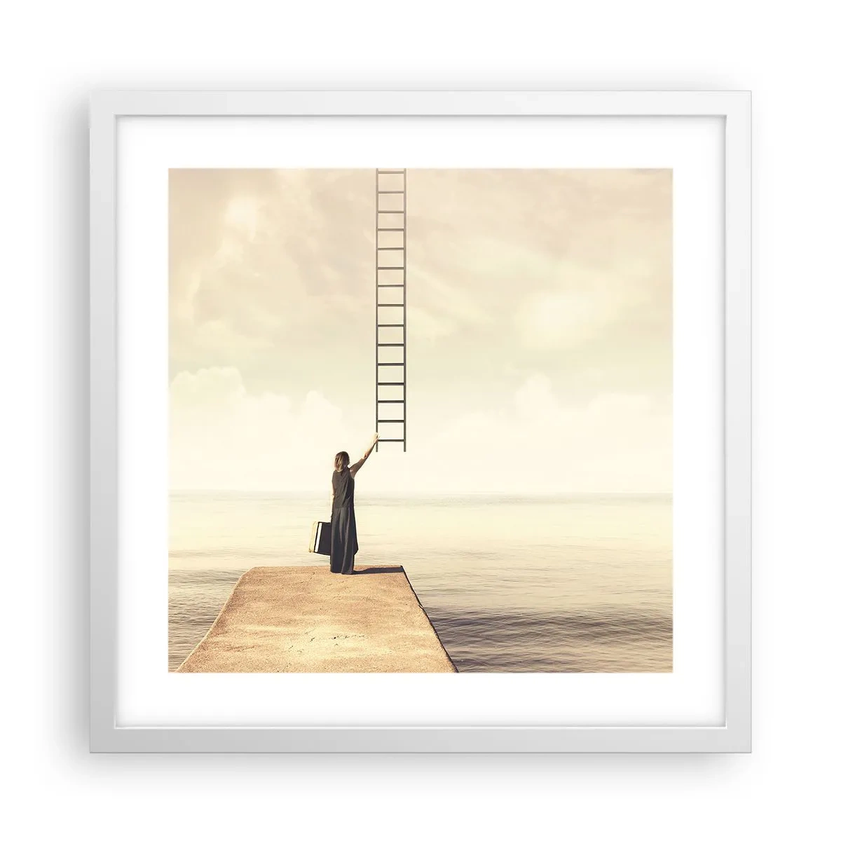 Poster in een witte lijst - Een magische reis - 40x40 cm