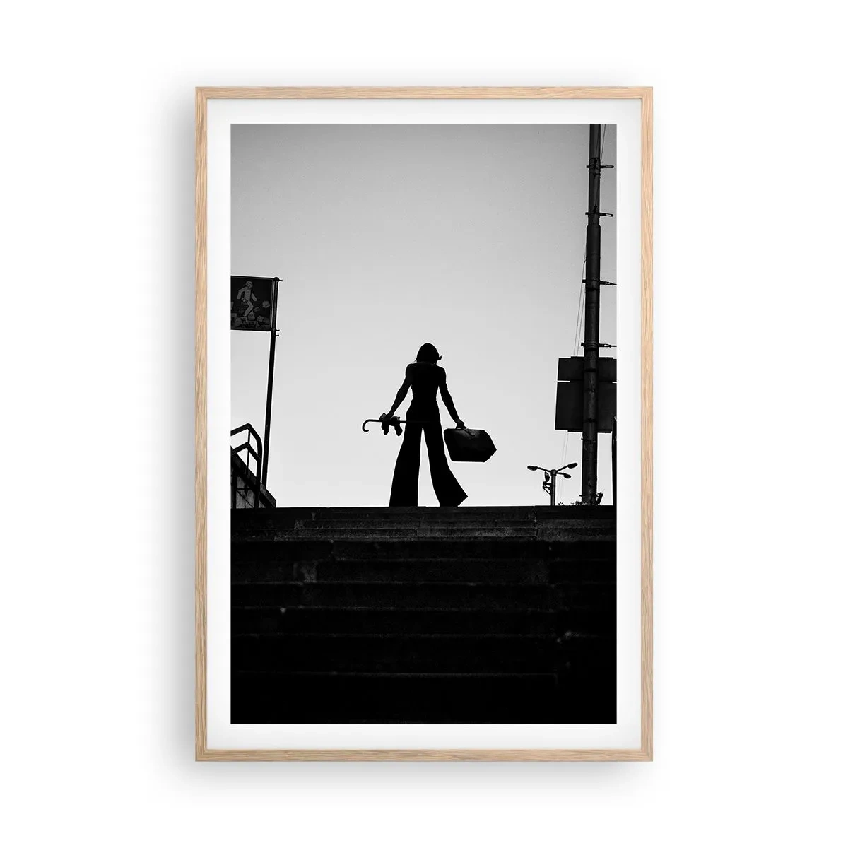 Een poster in een licht eiken lijst - Stedelijk dwalen - 61x91 cm