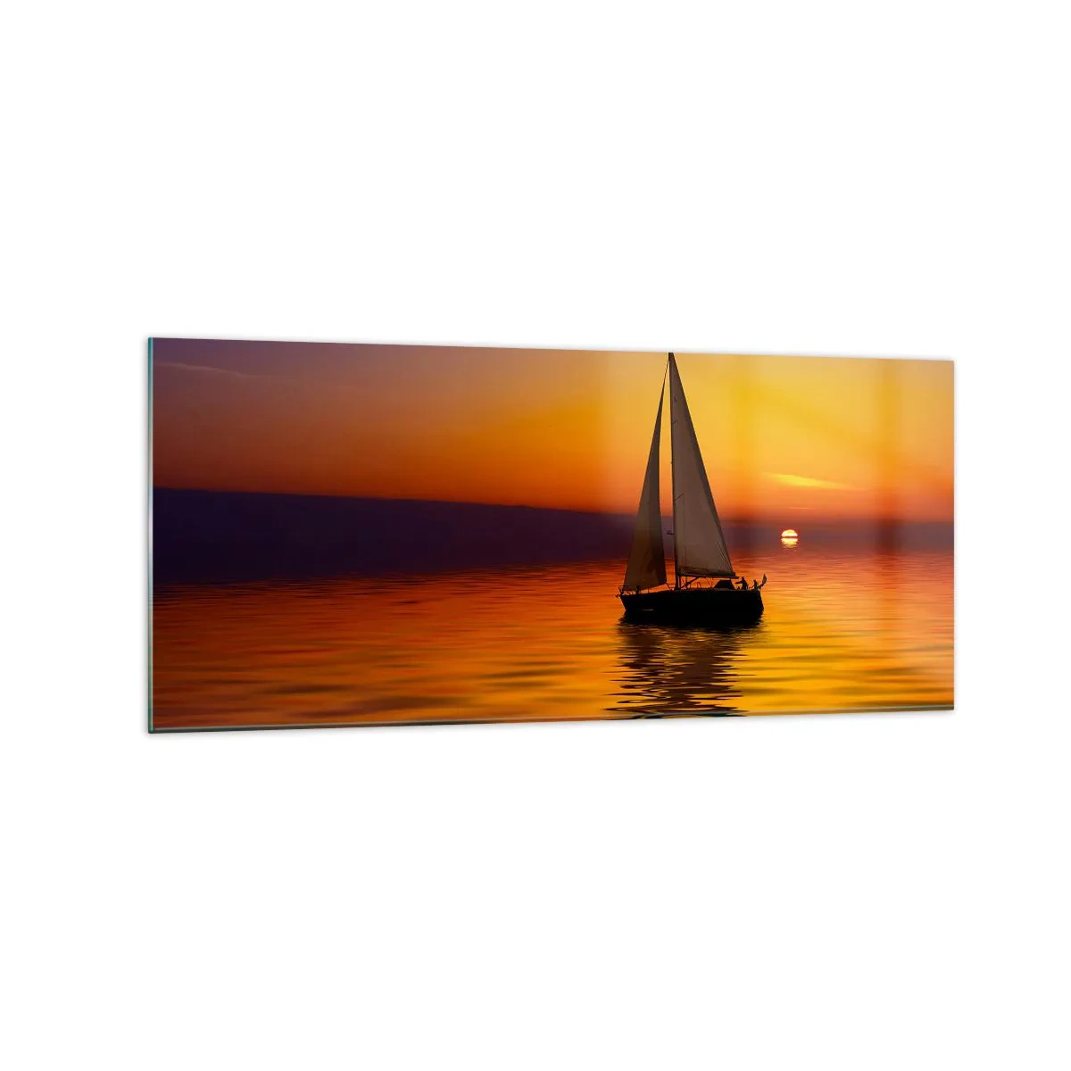 Schilderen op glas - Hoe stil is het hier in de schemering... - 120x50 cm