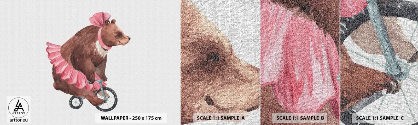 Fotobehang Monster Premium Canvas - Wat een circus! - Beer, Circus, Meisjesachtig - 100x30 cm