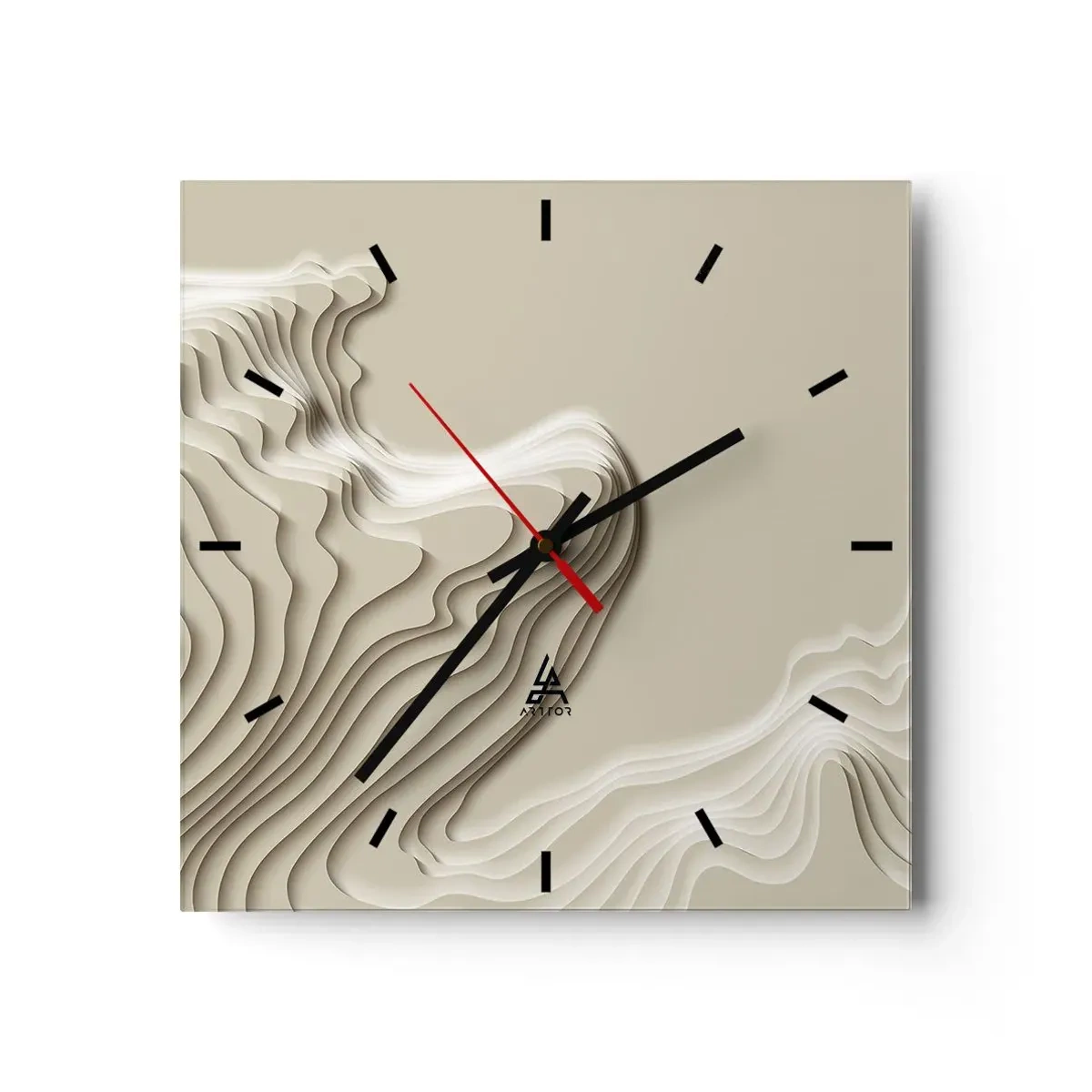 Wandklok - Klok - Kunst topografie - 30x30 cm