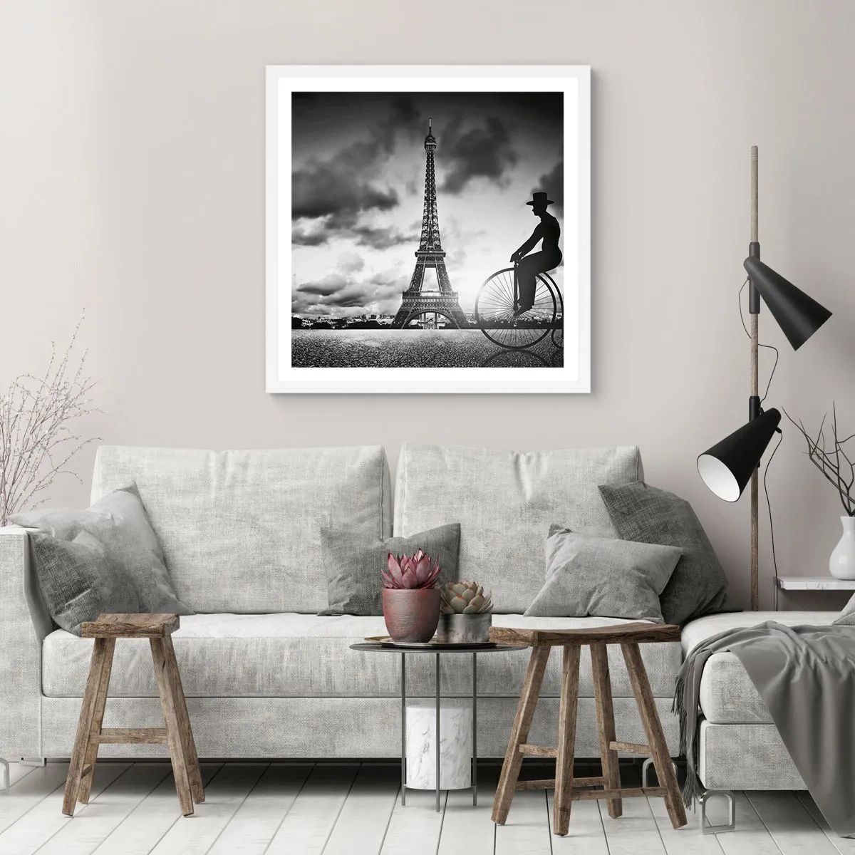 Poster in een witte lijst - Verlangen naar Belle Epoque - 30x30 cm