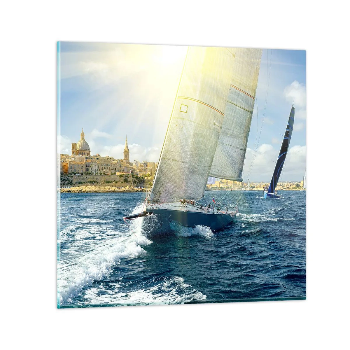 Schilderen op glas - Het is tijd om de stad te verlaten - 40x40 cm