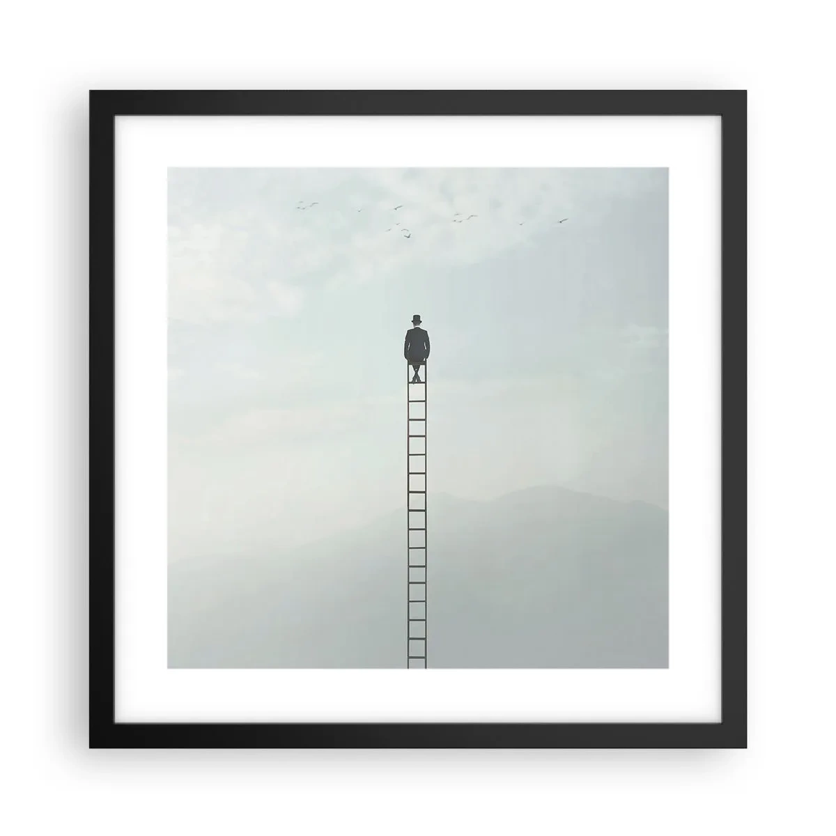 Poster in een zwarte lijst - Stap verder op! - 40x40 cm
