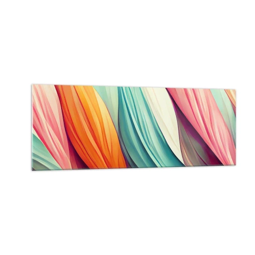 Schilderen op glas - Regenboog geweven - 140x50 cm