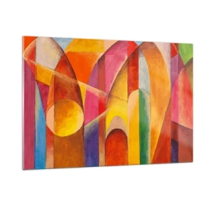 Schilderen op glas - Kathedraal van de zon - 120x80 cm