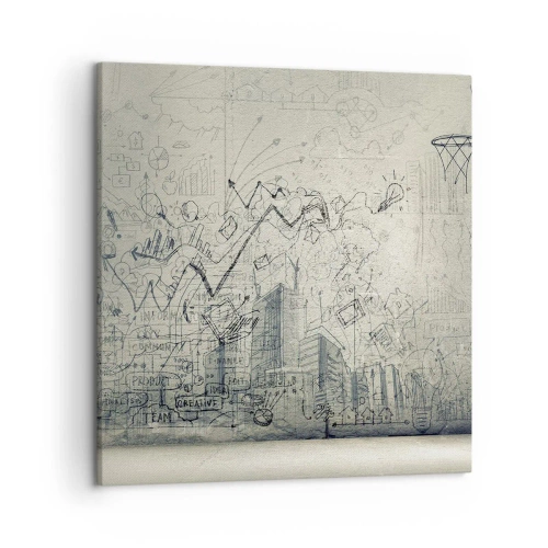 Schilderen op canvas - Mijn geweldige stadsleven - 50x50 cm