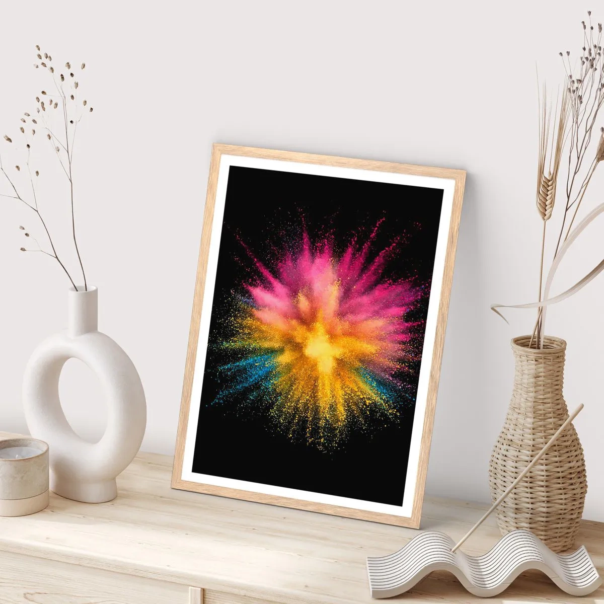 Een poster in een licht eiken lijst - De geboorte van kleuren - 40x50 cm