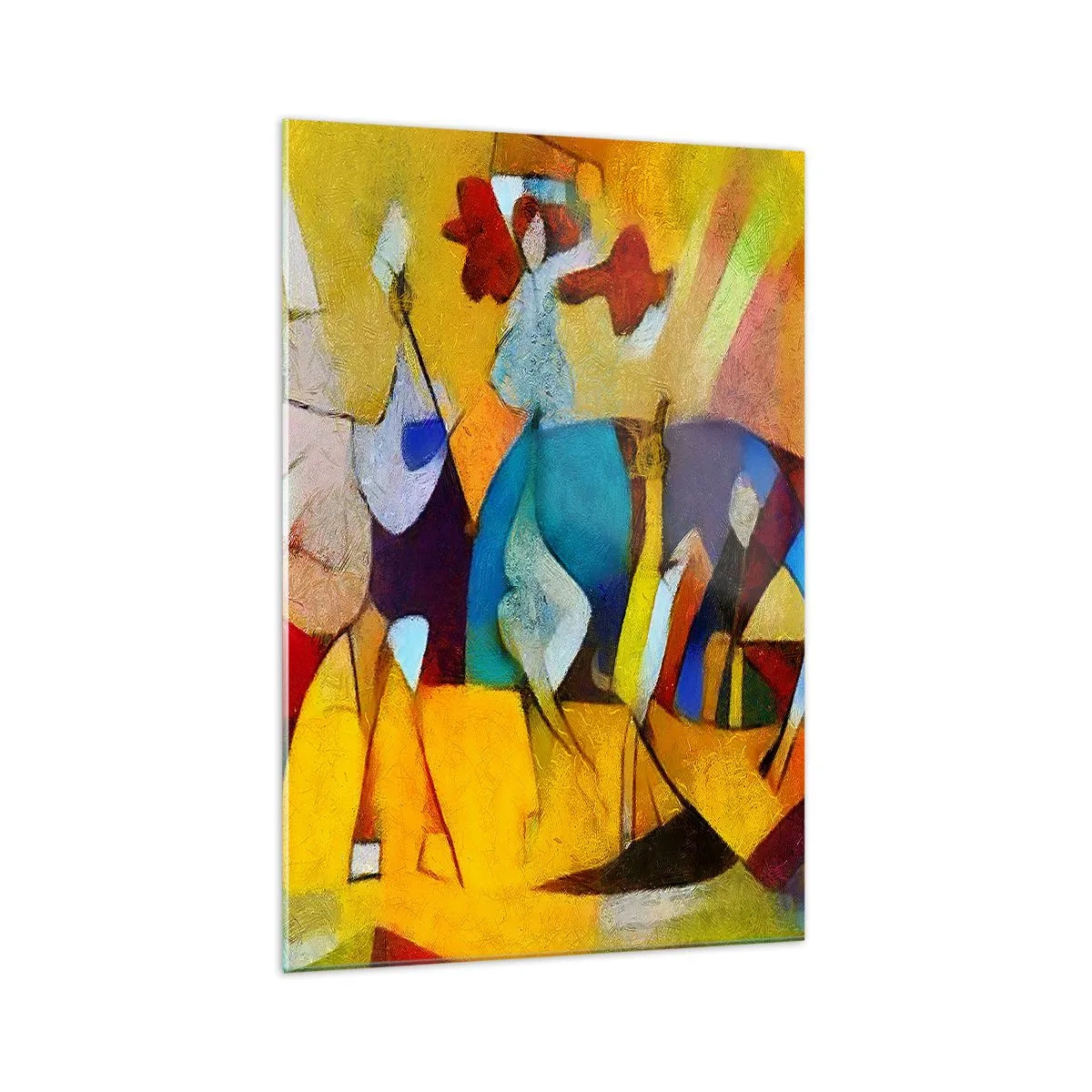 Schilderen op glas - Zon - leven - vreugde - 70x100 cm