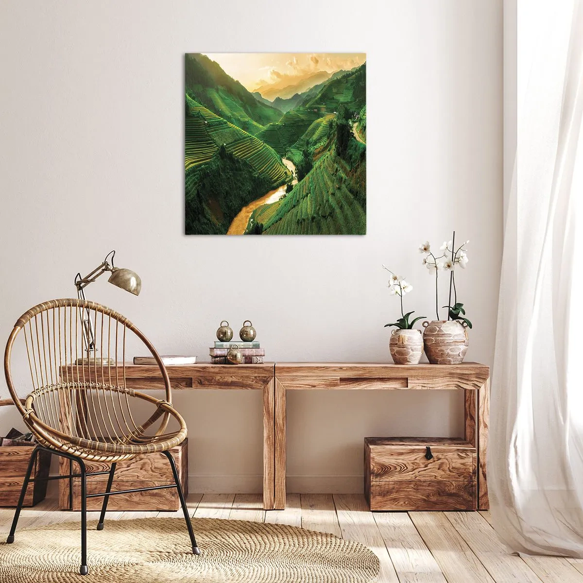 Schilderen op canvas - Vietnamese vallei - 50x50 cm