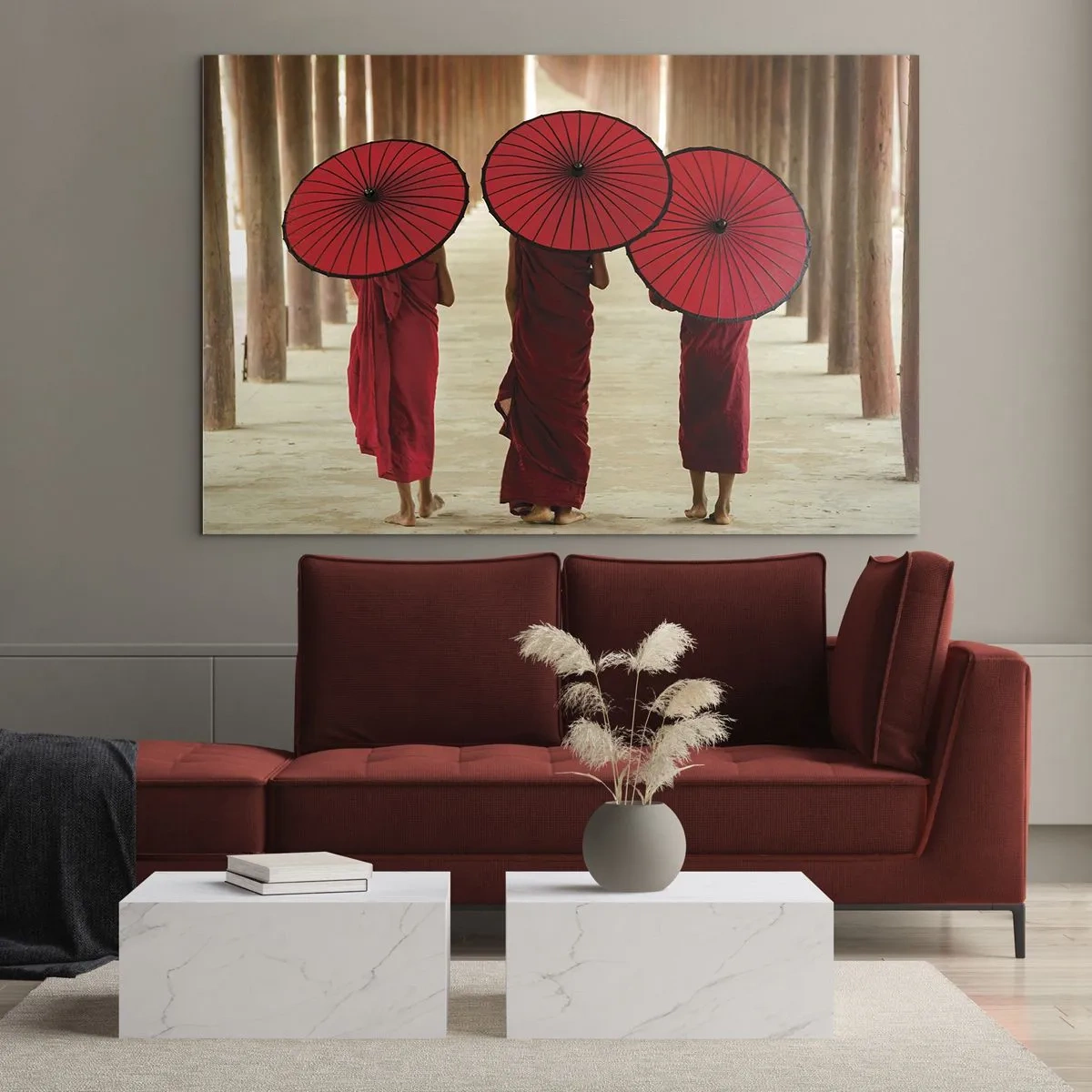 Schilderen op glas - Op weg naar het Zuivere Land - 120x80 cm