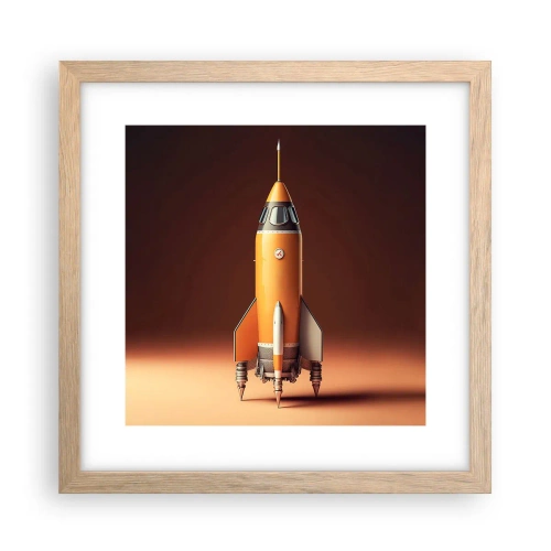 Een poster in een licht eiken lijst - Het begint met een droom - 30x30 cm