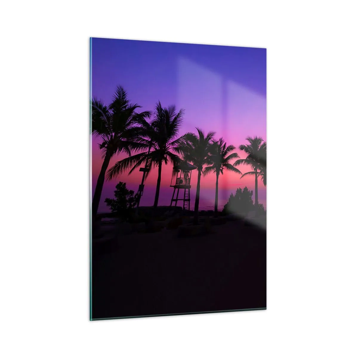 Schilderen op glas - Avond onder de palmbomen - 50x70 cm