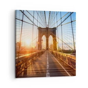 Schilderen op canvas - Op de gouden brug - 60x60 cm