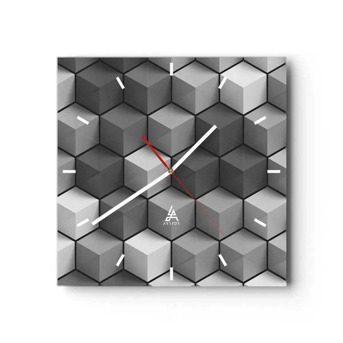 Wandklok - Klok - Kubistische puzzel - 40x40 cm
