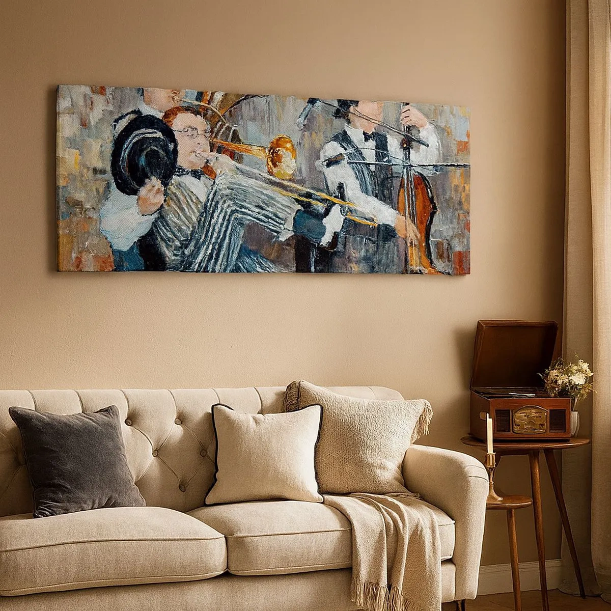 Schilderen op canvas - Al die jazz - 100x40 cm