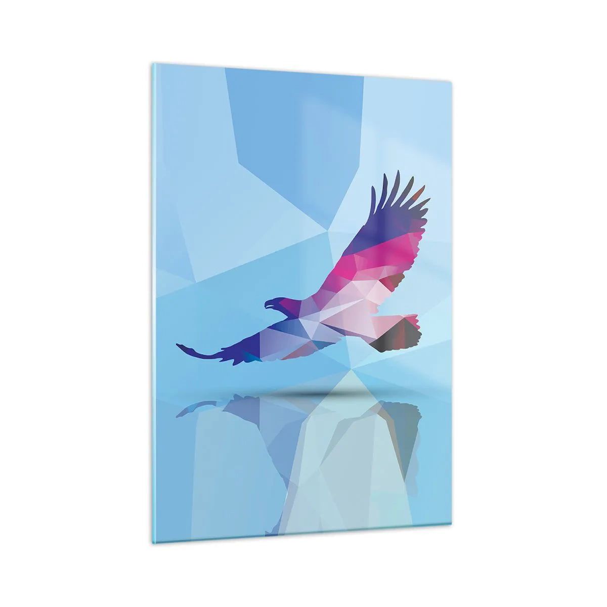 Schilderen op glas - Adelaar in een lila kristal - 50x70 cm