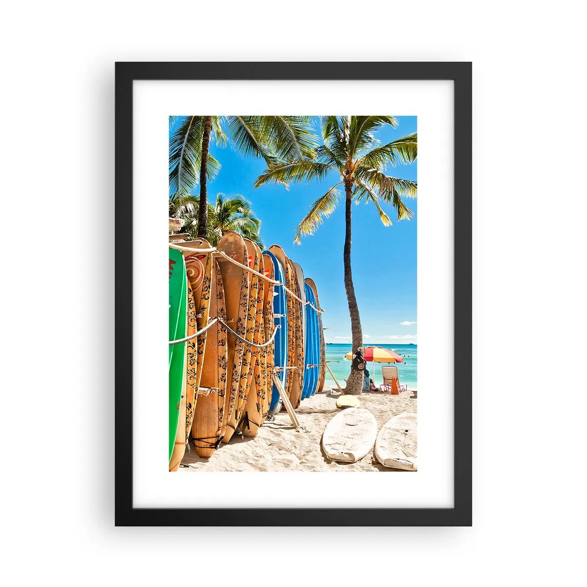 Poster in een zwarte lijst - Zonnig plezier - 30x40 cm