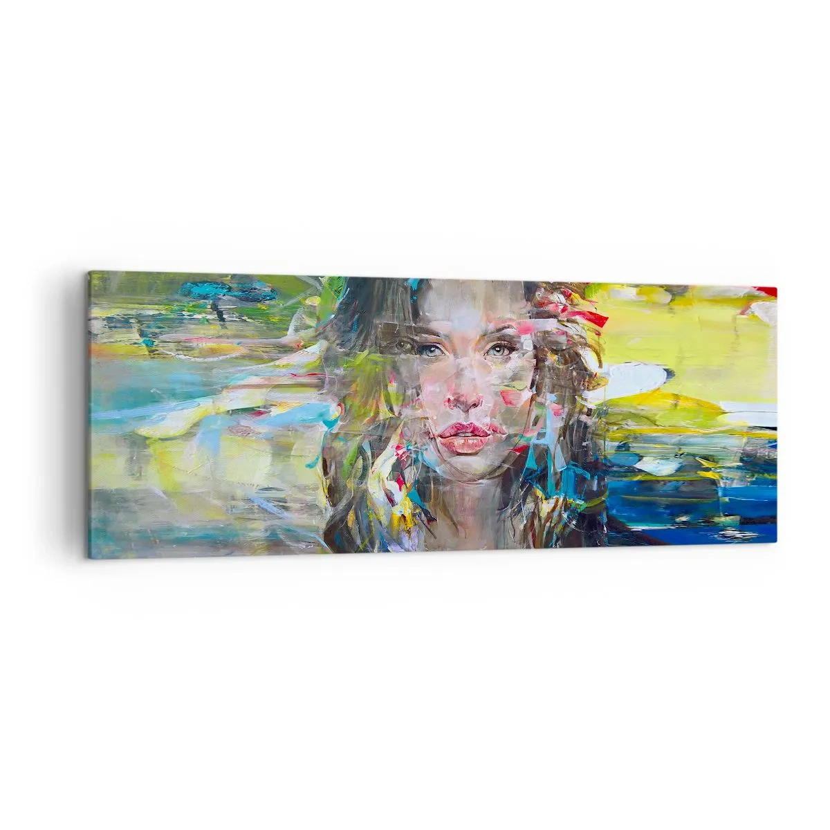 Schilderen op canvas - Achter de lucht een gordijn - 140x50 cm