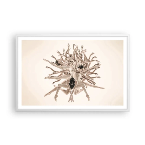 Poster in een witte lijst - Bloeiend in dans - 91x61 cm