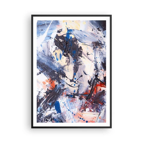 Poster in een zwarte lijst - Gekke dans van abstractie - 70x100 cm