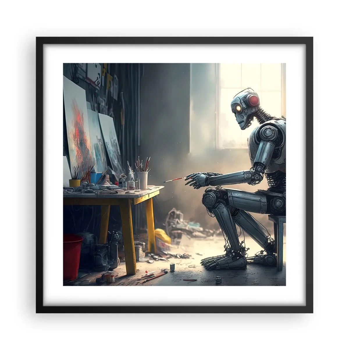 Poster in een zwarte lijst - De scheppingsdaad - 50x50 cm