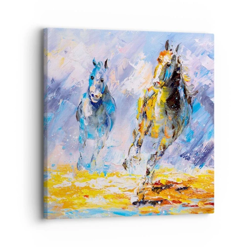Schilderen op canvas - Galopperen door de schittering - 30x30 cm