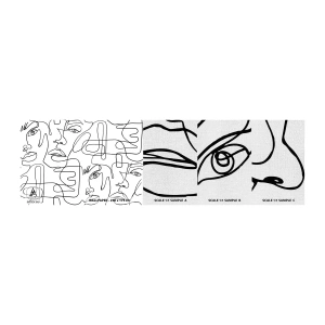 Fotobehang Monster Premium Canvas - In verwarde emoties - Gezichten, Lijn, Ogen - 100x30 cm