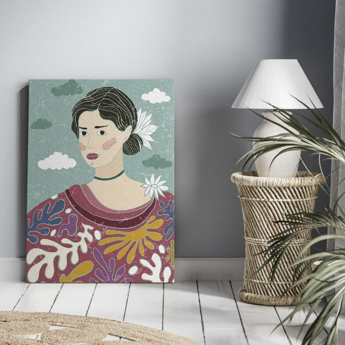 Schilderen op canvas - Met melancholie in de ogen - 70x100 cm