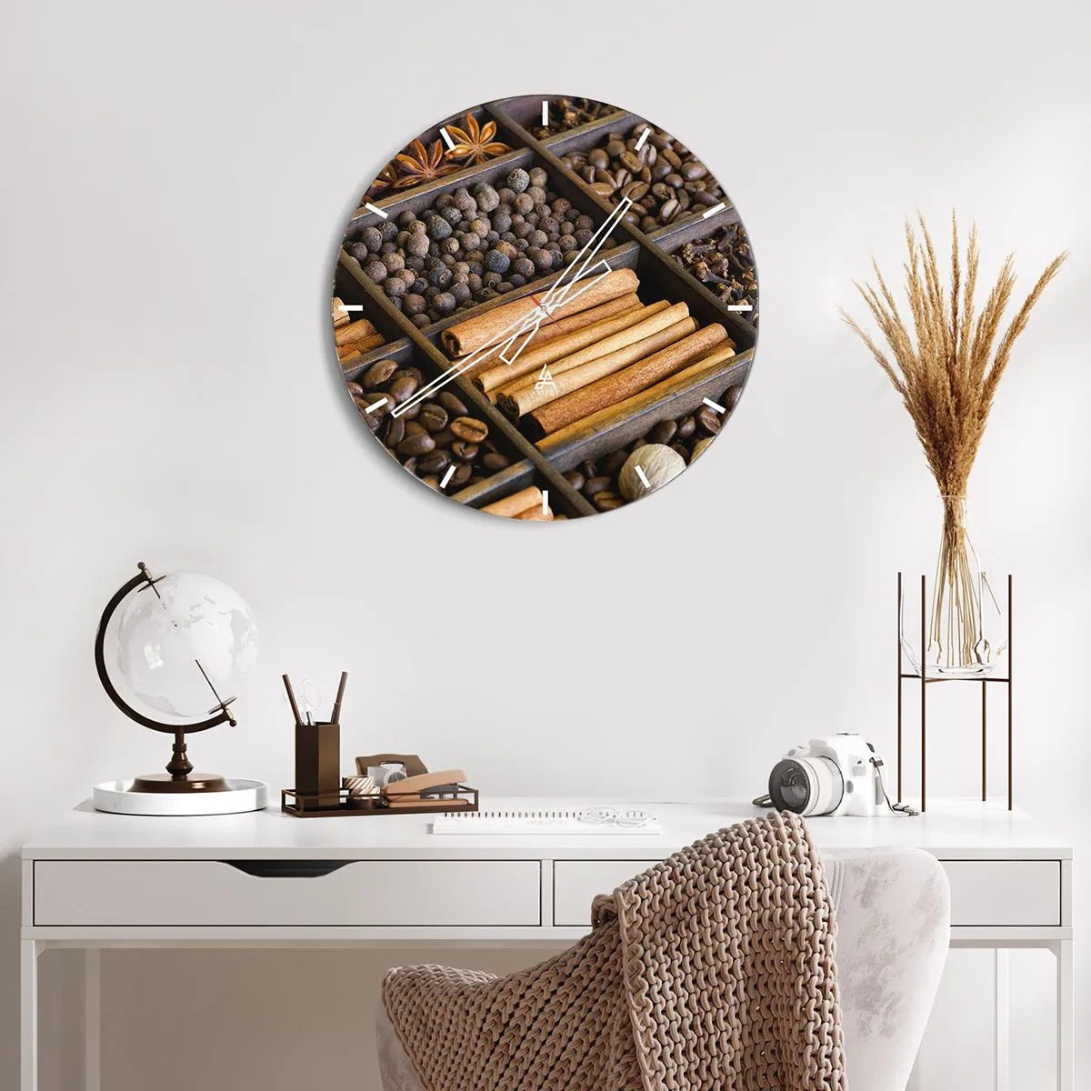 Wandklok - Klok - Een schatkist aan aroma's - 40x40 cm