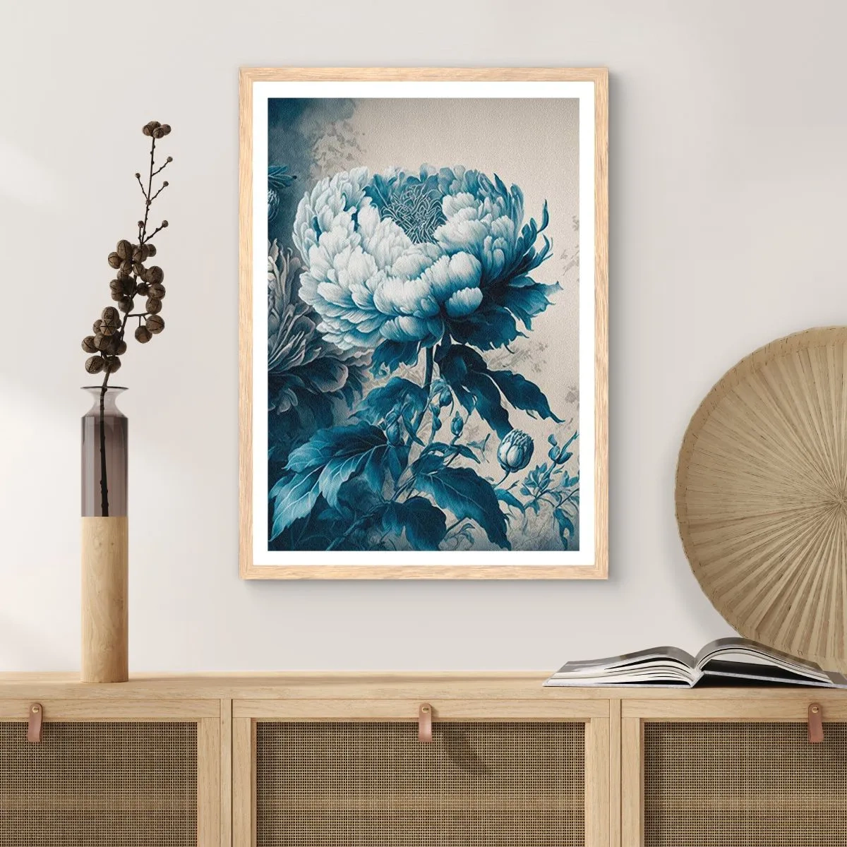 Een poster in een licht eiken lijst - Bij elkaar passend paar - 70x100 cm