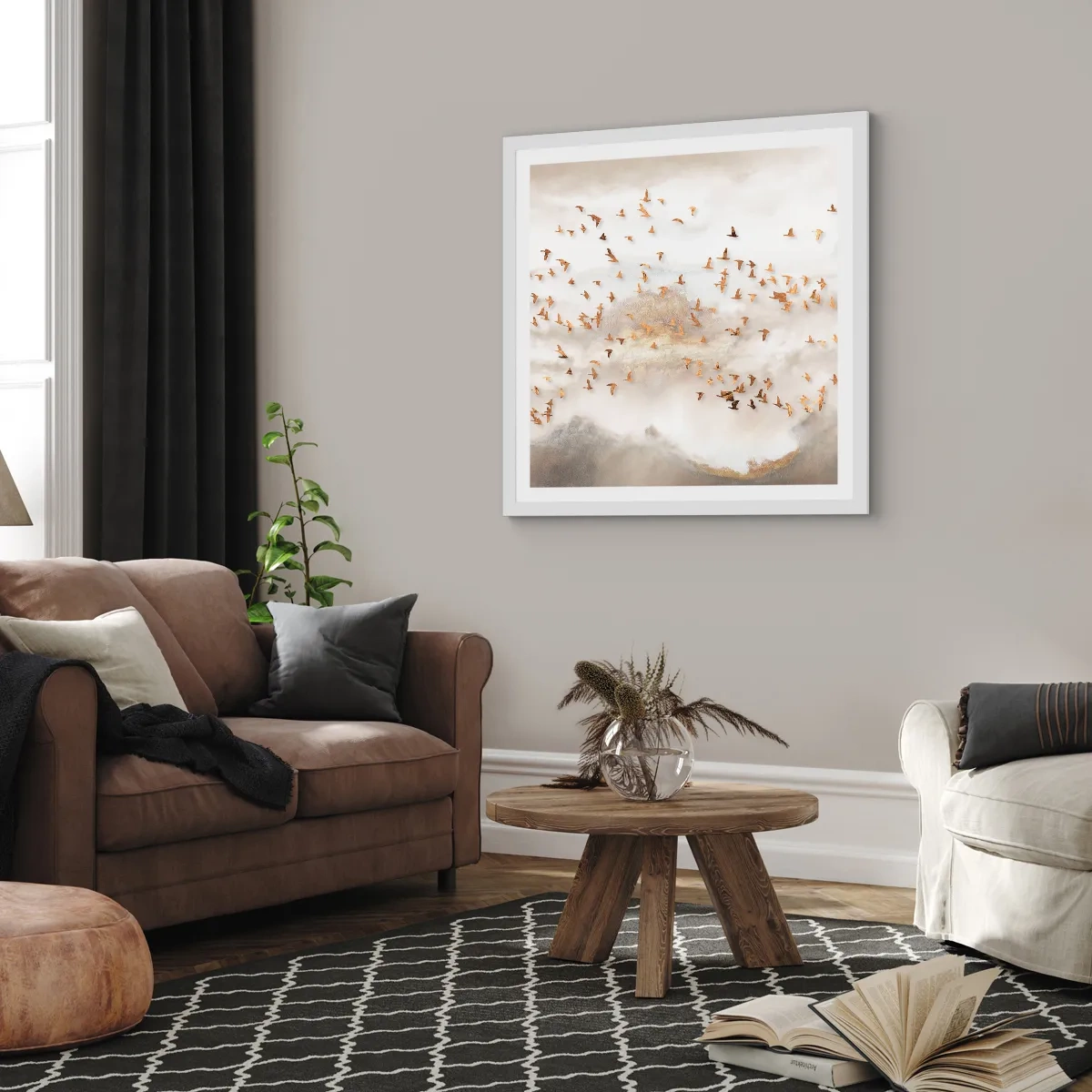 Poster in een witte lijst - Het is tijd… - 50x50 cm