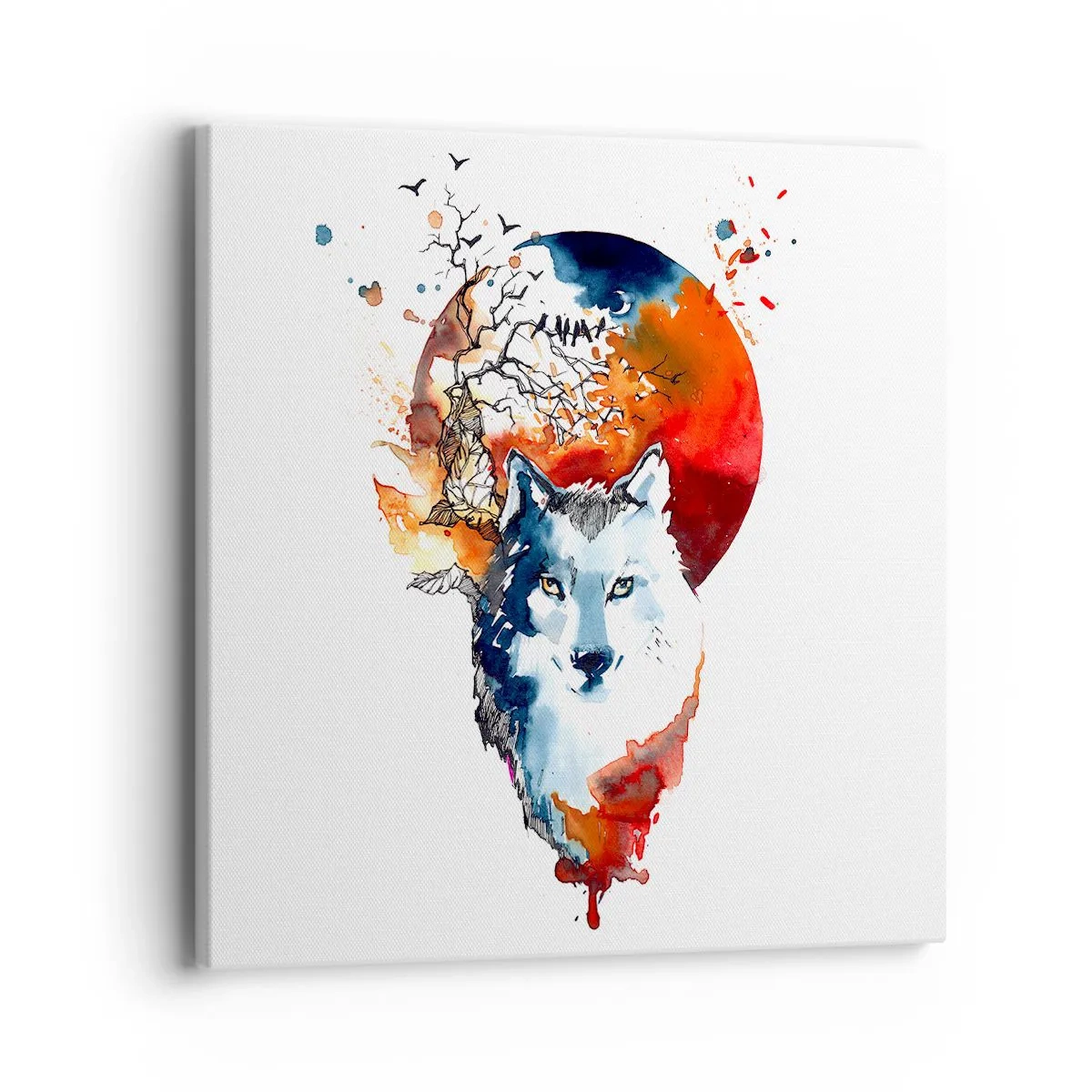 Schilderen op canvas - Neus aan neus met de nacht - 40x40 cm