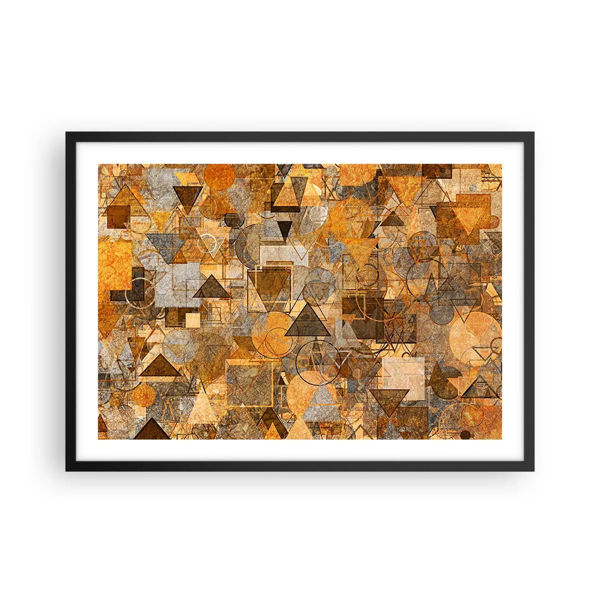 Poster in een zwarte lijst - De wereld in vorm - 70x50 cm