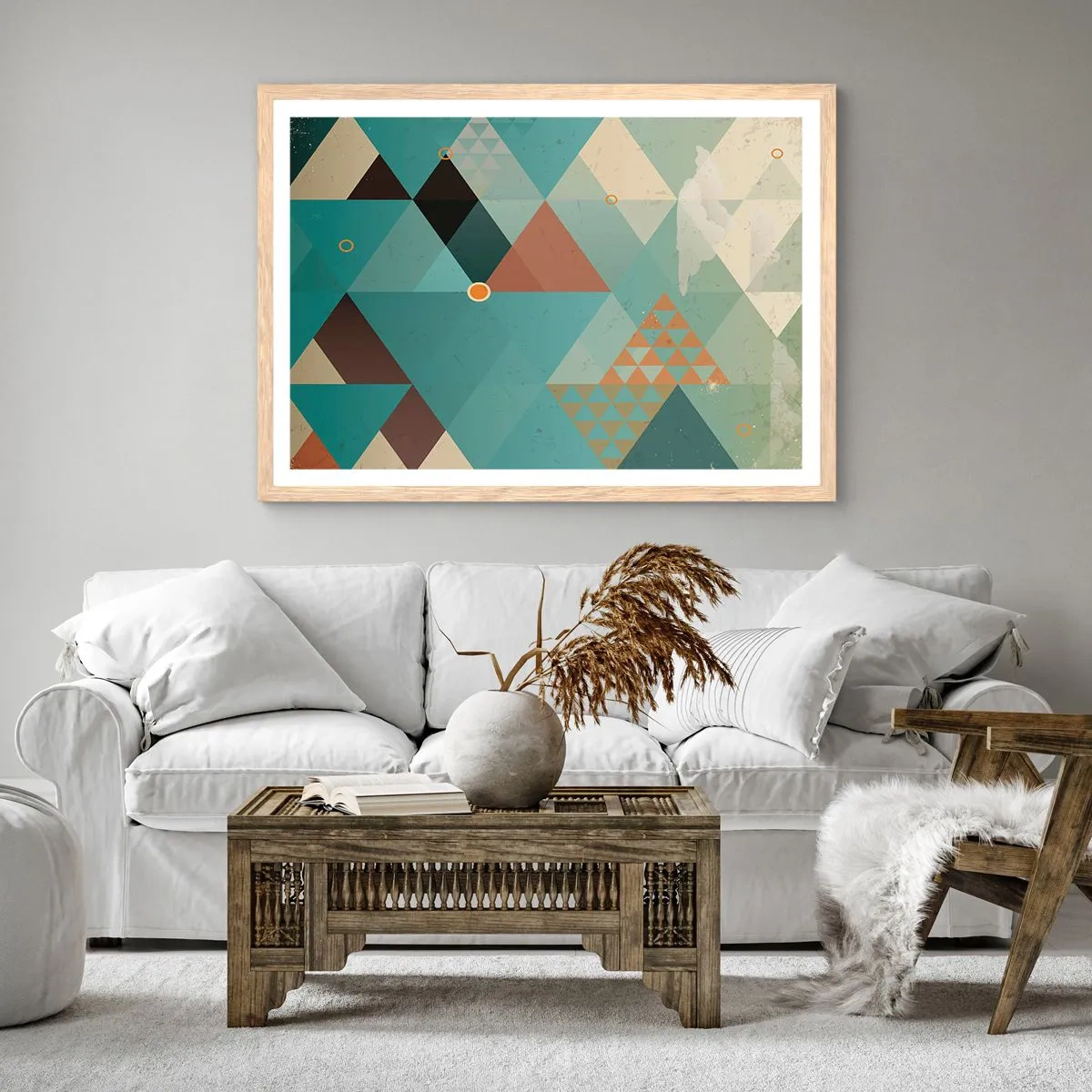 Een poster in een licht eiken lijst - Eenheid van veelheid, veelheid van eenheid - 91x61 cm