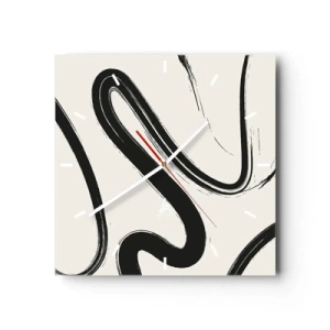 Wandklok - Klok - Zwart-wit eigenzinnigheid - 30x30 cm