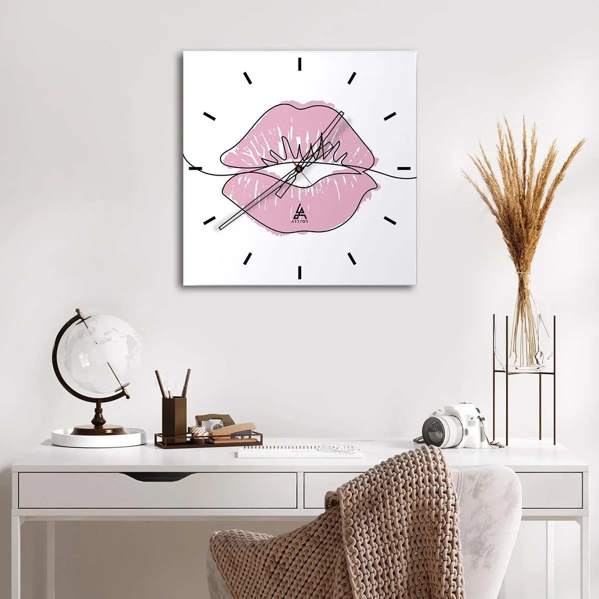 Wandklok - Klok - Klaar om te kussen? - 30x30 cm