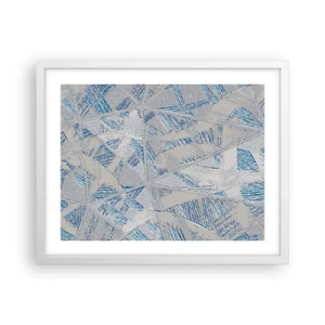 Poster in een witte lijst - In een blauwgrijs labyrint - 50x40 cm
