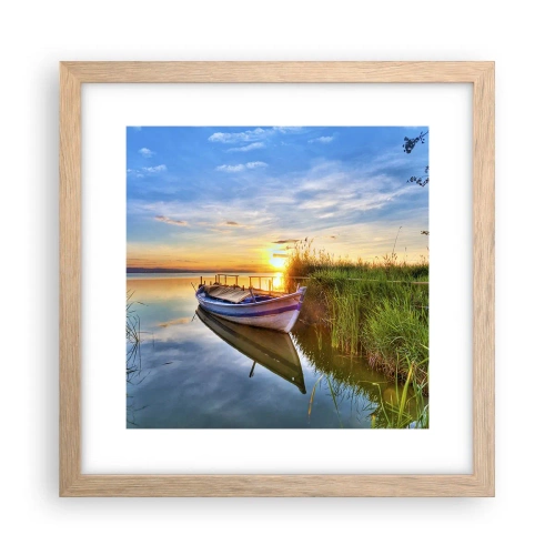 Een poster in een licht eiken lijst - Baai van vervulde dromen - 30x30 cm